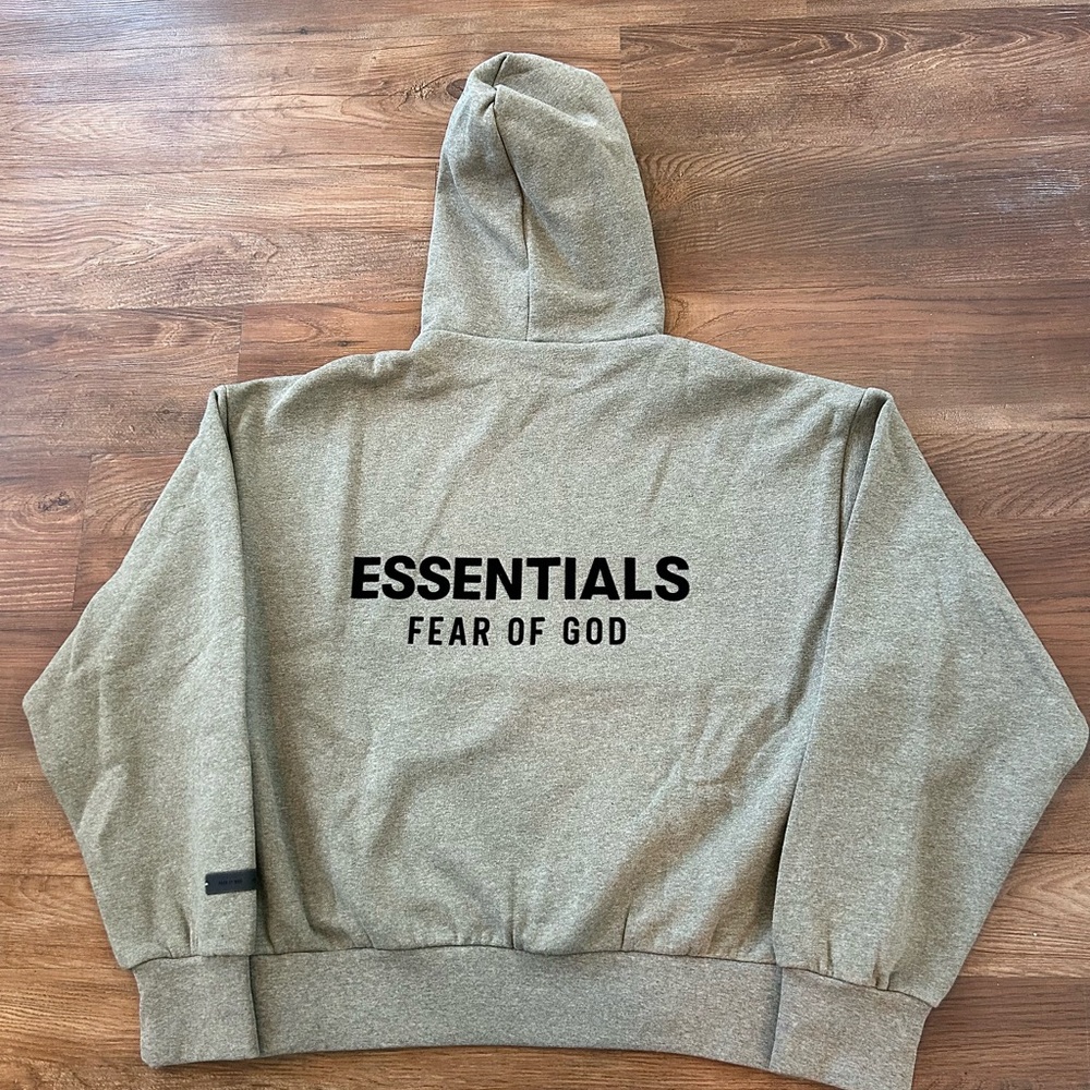 AUTHENTIC Fear of God Essentials Classic Full Zip Hoodie Homestead Heather SS25 - Picture 8 of 11